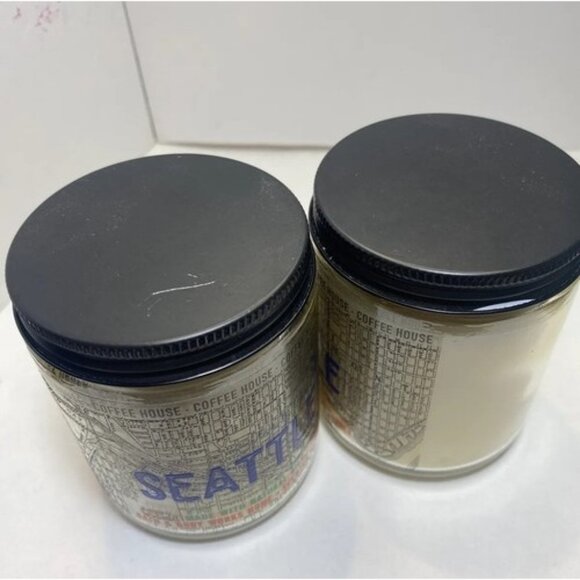 Bath & Body Works Seattle - Coffee House Single Wick Candle LOT of 2 HTF Rare - Picture 3 of 9